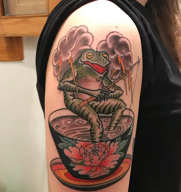 Japanese frog tattoo 4