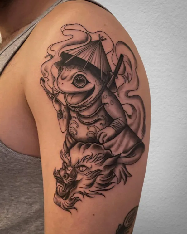 Japanese frog tattoo 45