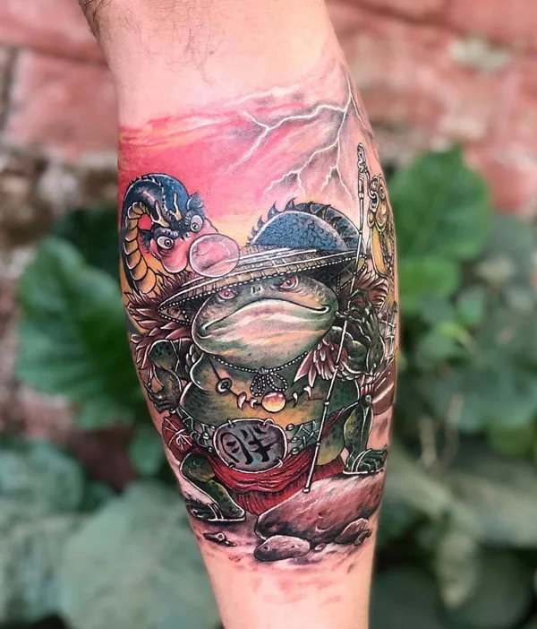 Japanese frog tattoo 7