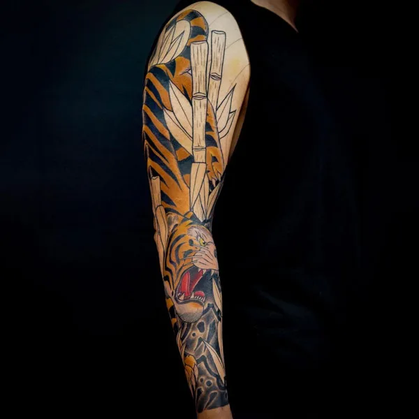 Japanese tiger tattoo sleeve