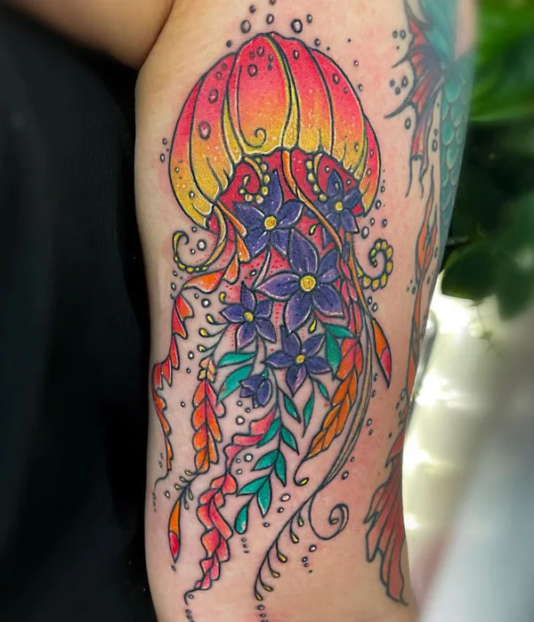 Jellyfish Flower Tattoo 2