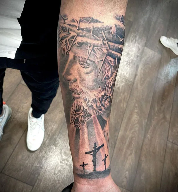 Jesus 3 Cross Tattoo 2