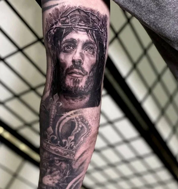Jesus Crown of Thorns Tattoo 1