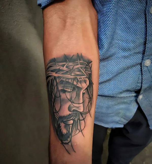 Jesus Forearm Tattoo 1