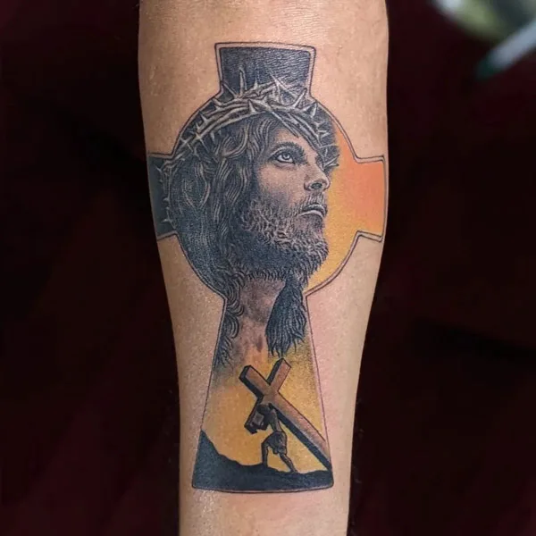 Jesus Forearm Tattoo 2