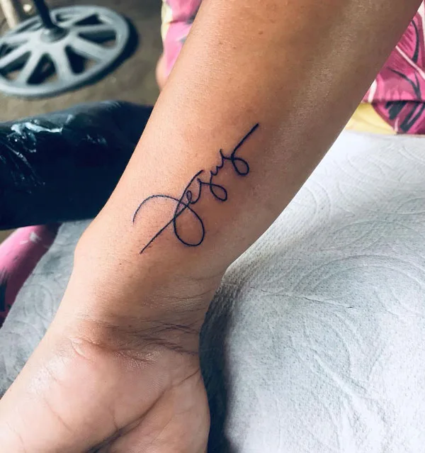 Jesus name tattoo