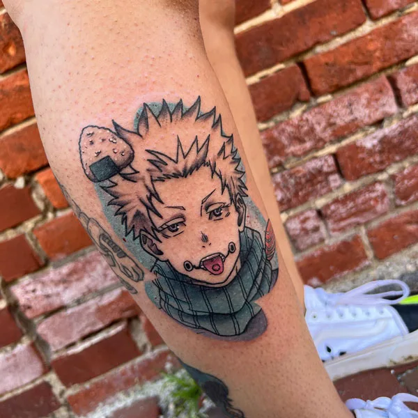 Jujutsu Kaisen Leg Tattoo
