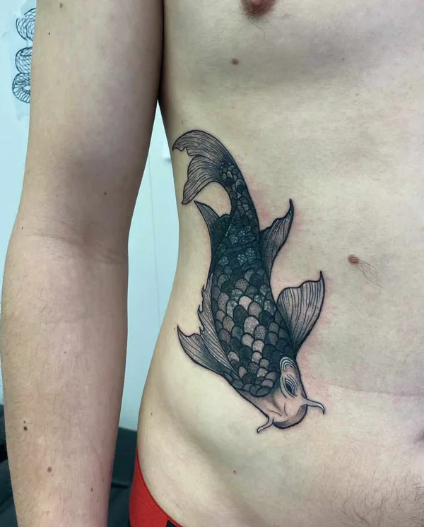 Koi Fish Rib Tattoo