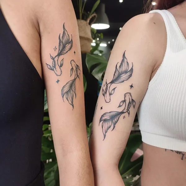 Koi fish couple tattoo