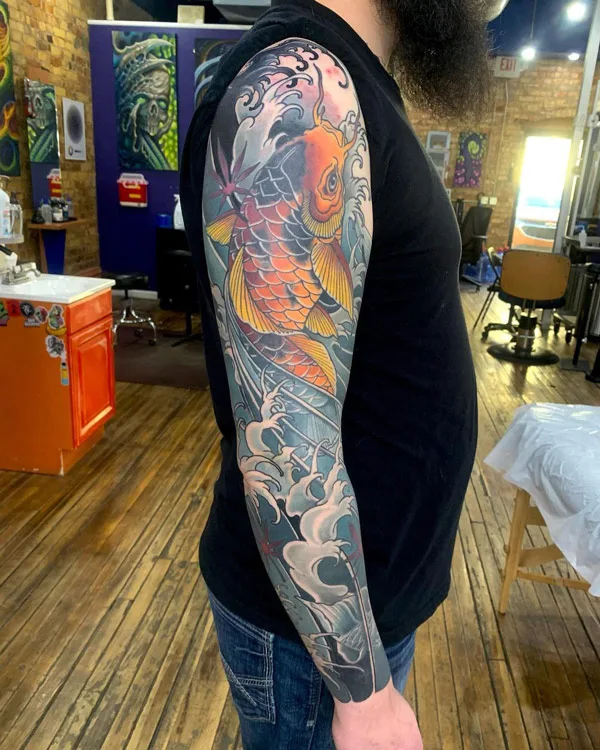 Koi fish tattoo sleeve