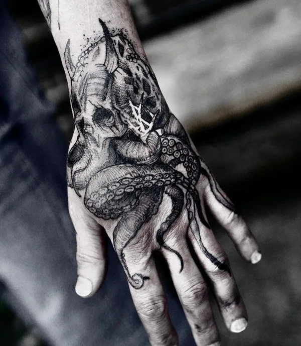 Kraken Hand Tattoo 1
