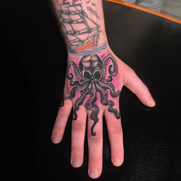 Kraken Hand Tattoo 2