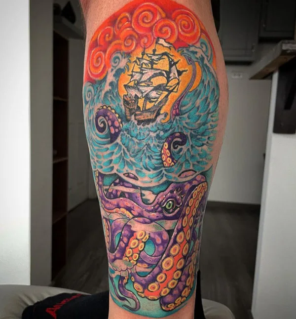 Kraken Ship Tattoo 2