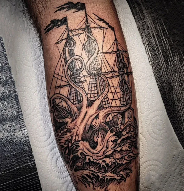 Kraken Ship Tattoo 3