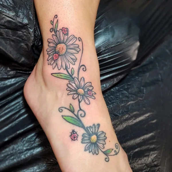 Ladybug Tattoo on Foot 1