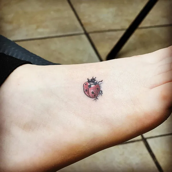 Ladybug Tattoo on Foot 2
