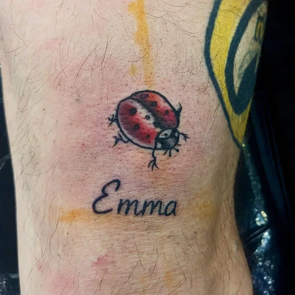 Ladybug Tattoo with Name 1