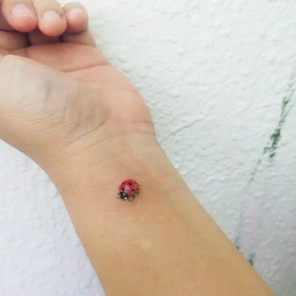 Ladybug Wrist Tattoo 1