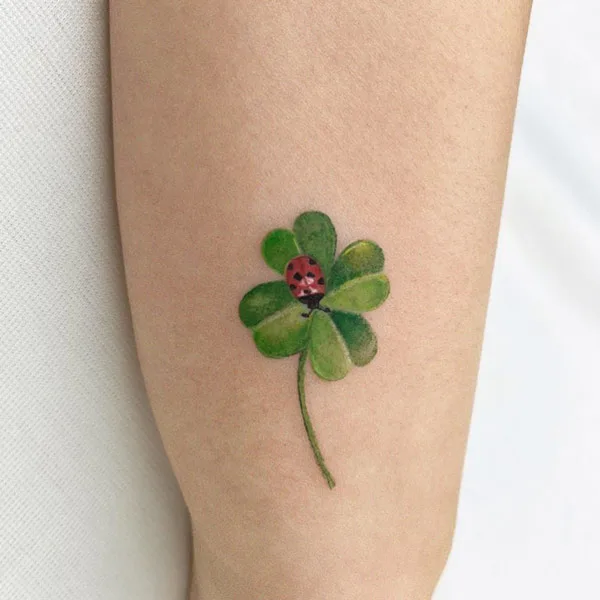 Ladybug on Leaf Tattoo 2