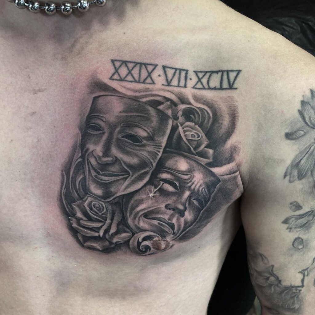 Laugh Now Cry Later Tattoo With Roman Numerals 