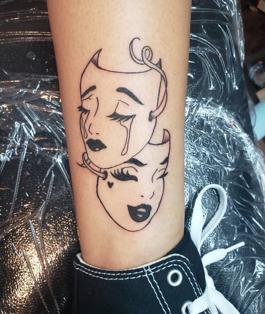 Laugh Now Cry Later Tattoo on the Ankle A Subtle Symbol of Emotion 