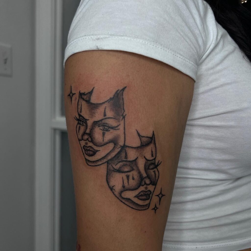 Laugh Now Cry Later with North Star on Upper Arm: Feminine Elegance 