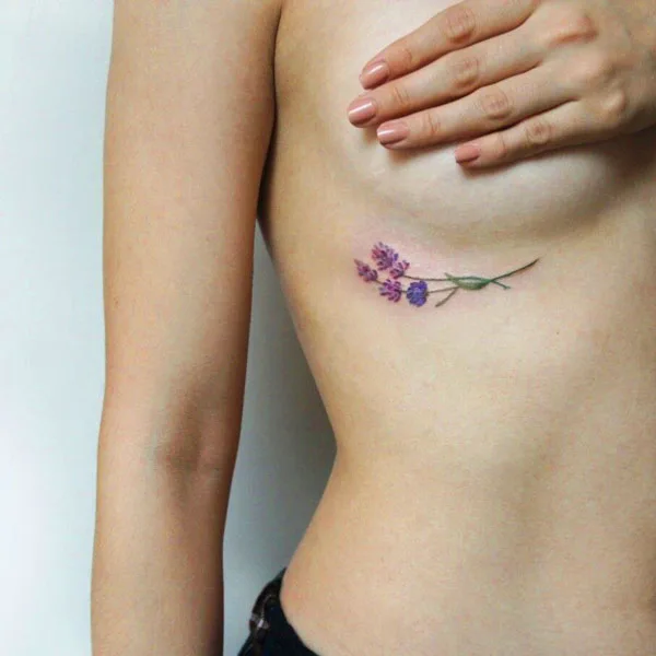 Lavender under boob tattoo