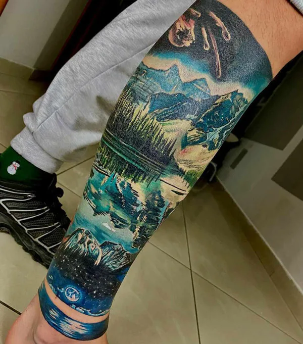 Leg Half Sleeve Tattoo 3
