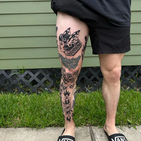 Leg Sleeve Tattoo 2