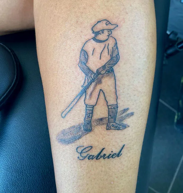 Leg name tattoo