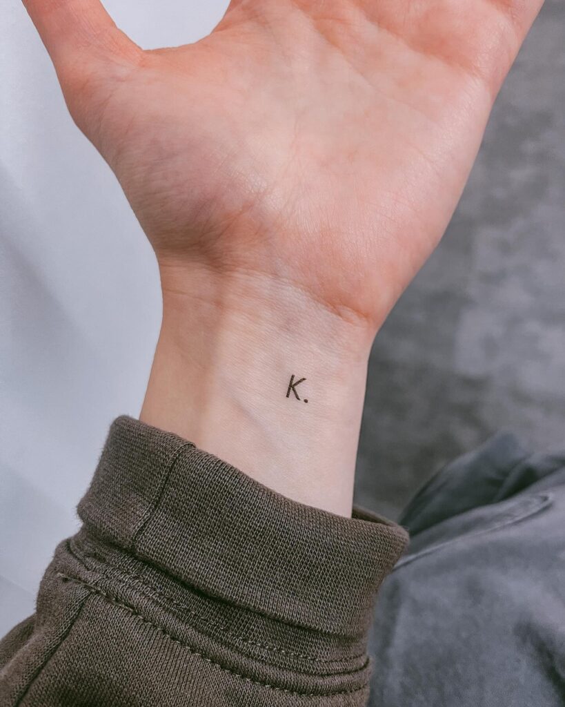 Letter 'K.' Tattoo on the Inner Wrist: Personalized Touch, Reflecting Individuality