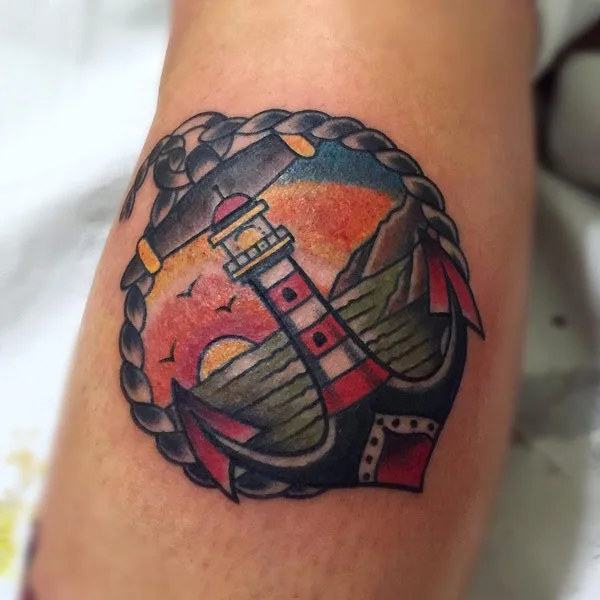 Lighthouse Anchor Tattoo 2