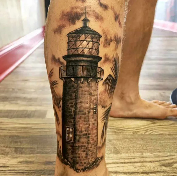 Lighthouse Leg Tattoo 1