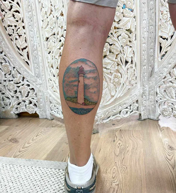 Lighthouse Leg Tattoo 2