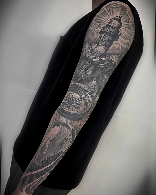Lighthouse Sleeve Tattoo 2