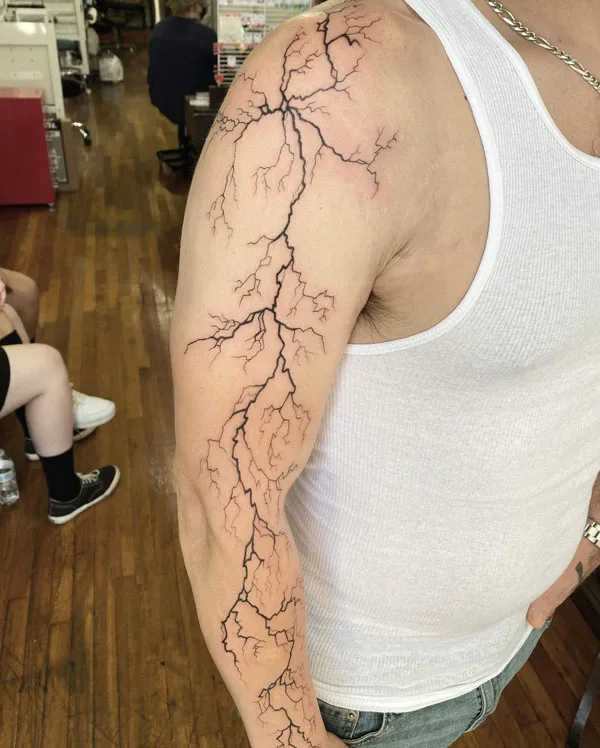 Lightning bolt sleeve tattoo 1