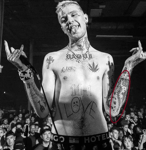 Lil Peep Centipede Tattoo