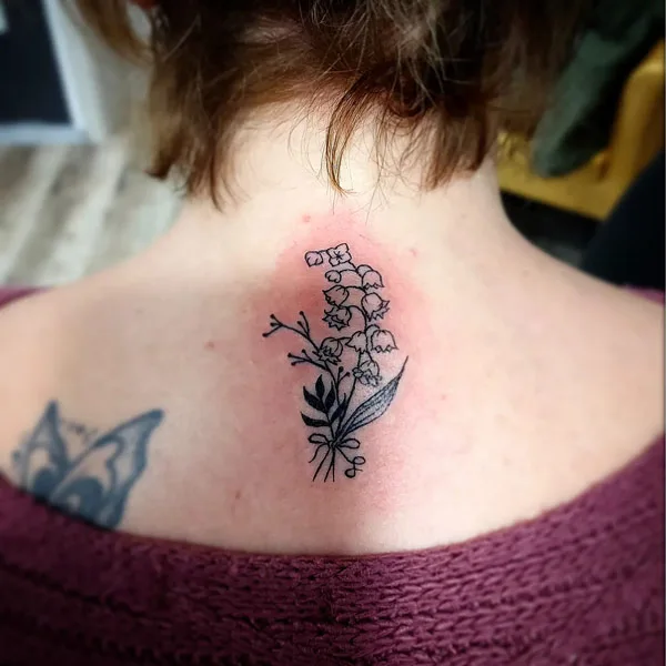 Lily of The Valley Back Tattoo