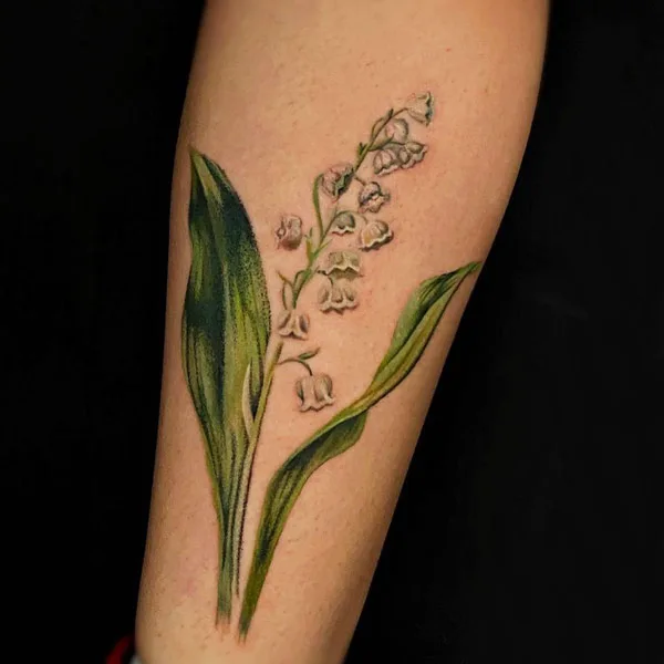 Lily of The Valley Colored Tattoo 1