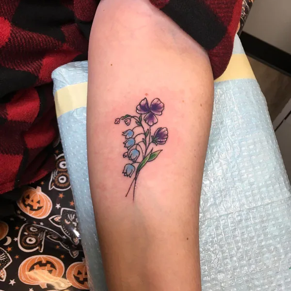 Lily of The Valley Colored Tattoo 2