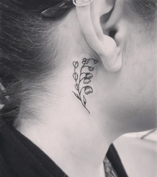 Lily of The Valley Tattoo Behind The Ear 1