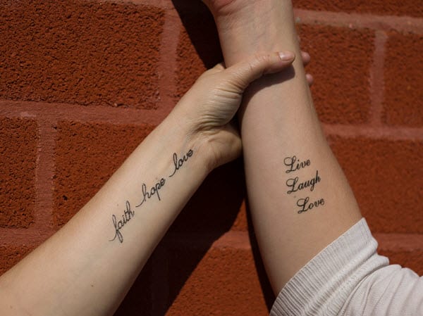 Live Laugh Love Forearm Tattoos for girl