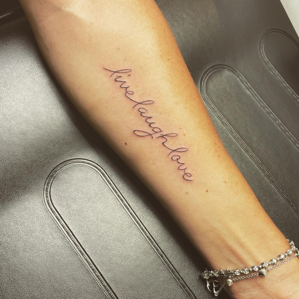 Live laugh love inside forearm tattoo ideas
