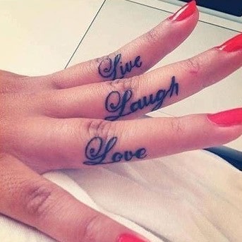 Live Laugh Love Tattoos Design for Fingers