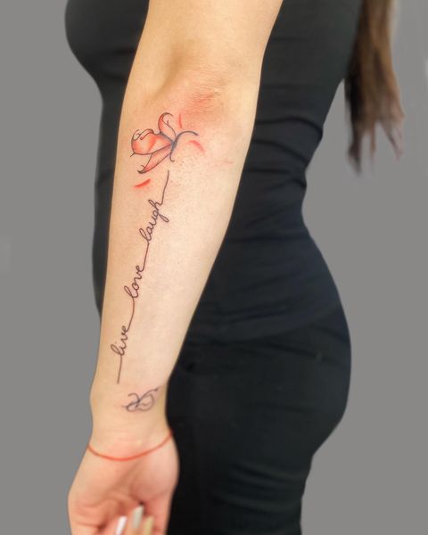Live Laugh Love Tattoos Design in Running Cursive Letters