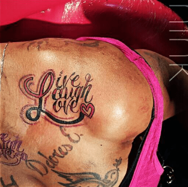 Live laugh love with heart tattoos