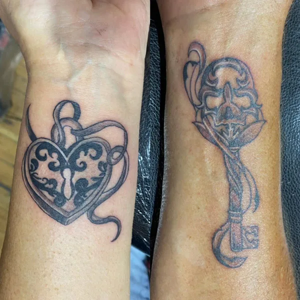 Lock and Key Couple Tattoo 1