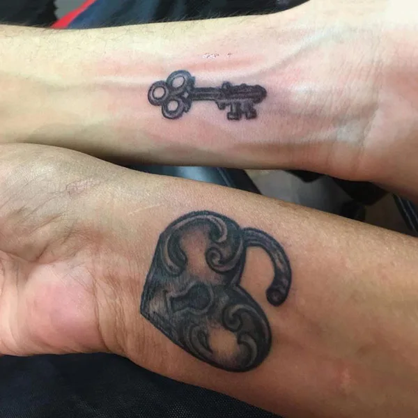 Lock and Key Couple Tattoo 2