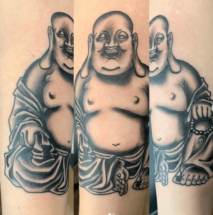 Long Eared Laughing Buddha With a Mustache