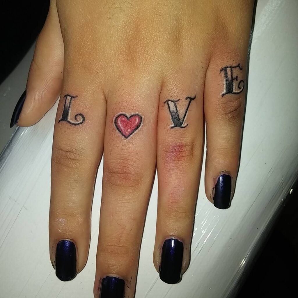 Love Tattoo Design With Letters Symbol